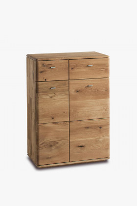 Kommode Schuhschrank Eichenholz 2 Schubladen Soft-Close